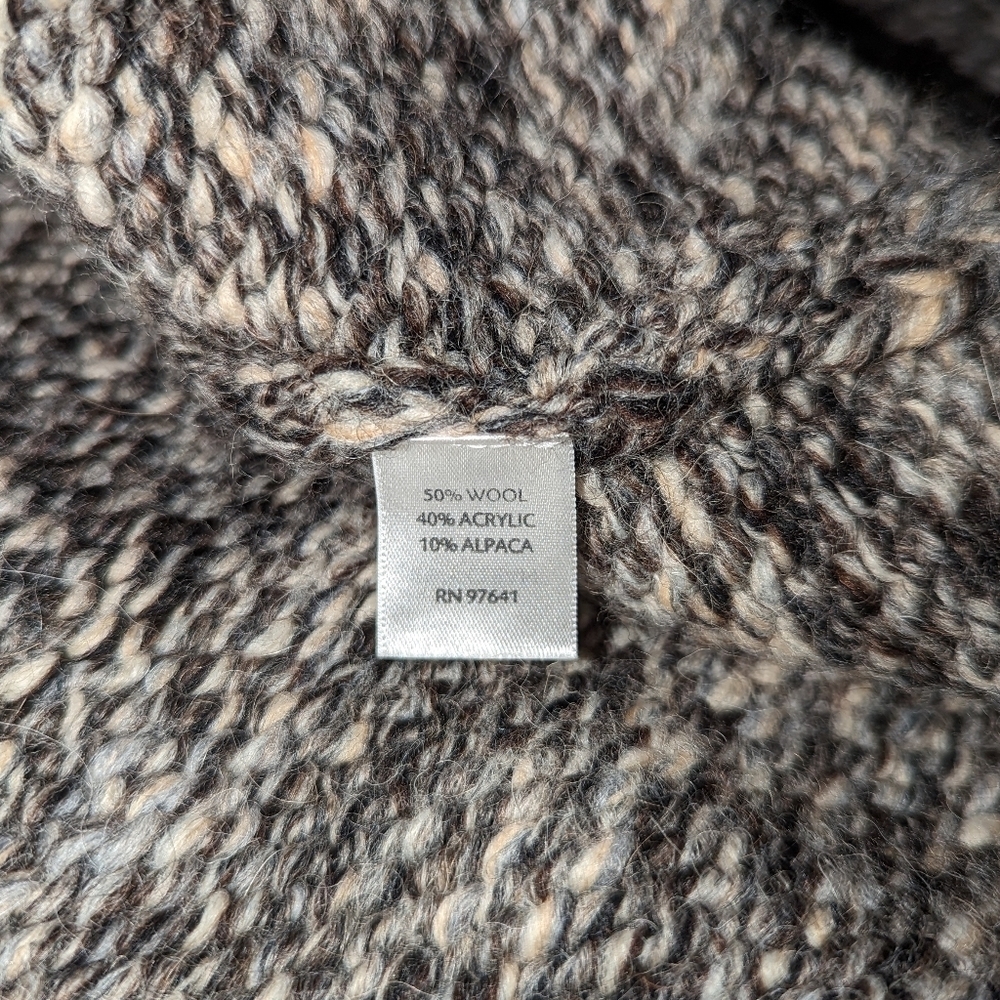 J. Jill Italian Yarn Chunky Wool Alpaca Blend  Knit Open Cardigan Sweater XL - Picture 7 of 8